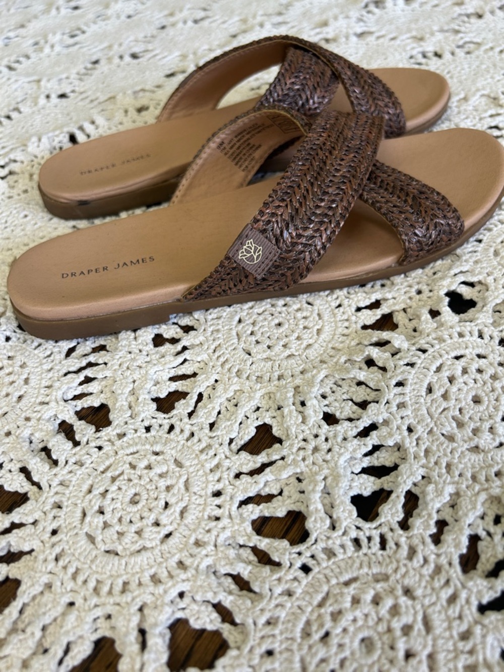 Draper James Brown Braided Slide Sandals - Women's Slip-On Size 9 - Picture 4 of 5